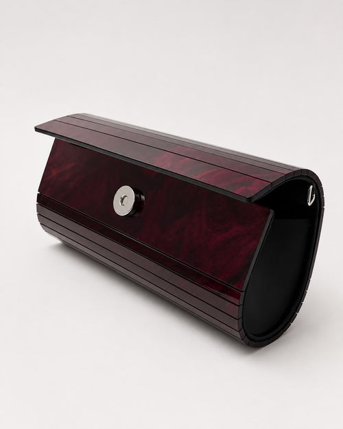 Wine Polished Hard Shell Clutch