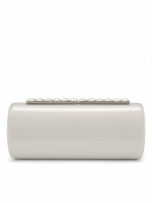 Pearl White Clutch with Swarovski Embellishments