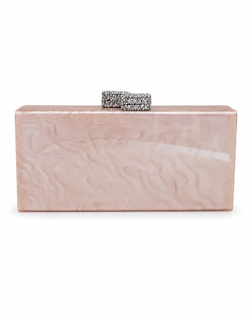 Blush Box Clutch with Swarovski Crystal Clasps