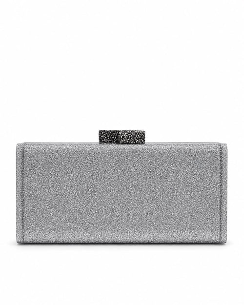 Crystal Silver Box Clutch with Swarovski Crystal Clasps