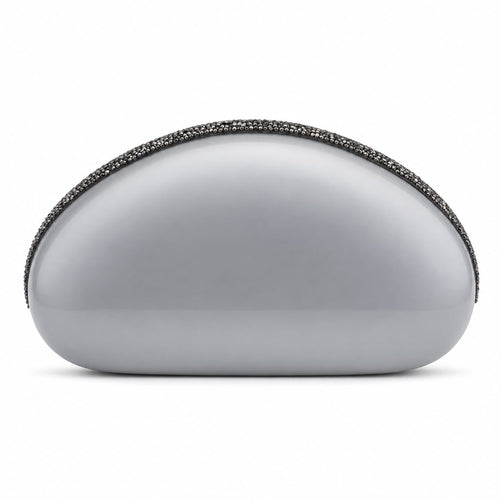 Dove Grey Clutch with Swarovski Embellishments