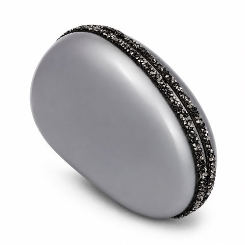 Dove Grey Clutch with Swarovski Embellishments
