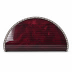 Half Oval Wine Clutch with Swarovski Crystals