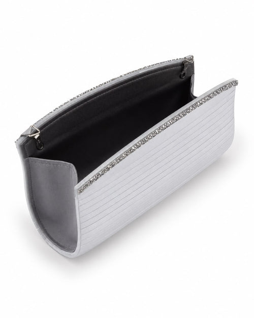 Dove Grey Sling and Clutch with Swarovski Crystal Detailing