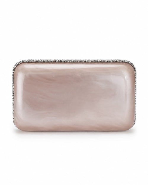 Pearlised Nude Clutch with Swarovski Embellishments