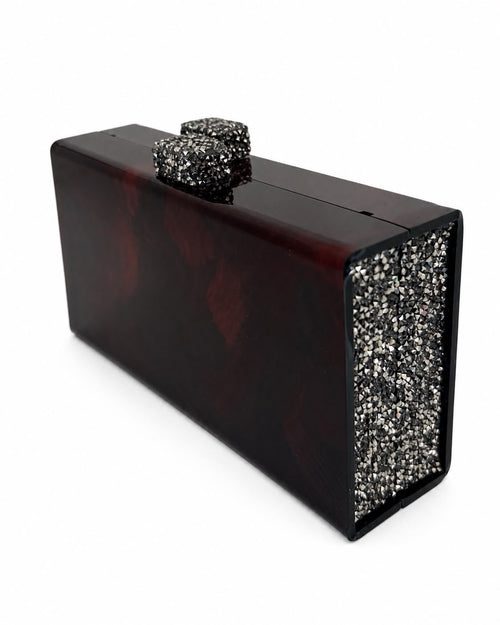 Wine Box Clutch with Swarovski Crystal Clasps