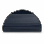 Half Oval Midnight Blue Clutch with Swarovski Crystals
