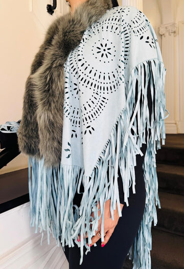 Laser Cut Wrap in Sky Blue