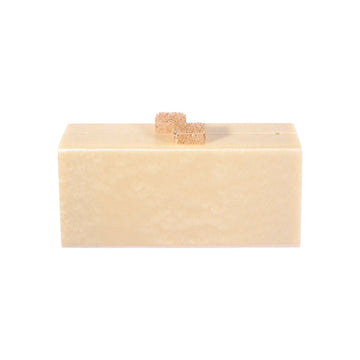 Ivory Box Clutch with Swarovski Crystal Clasps