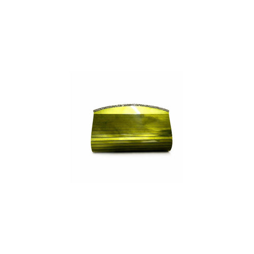 Bright Green Sling and Clutch with Swarovski Crystal Detailing