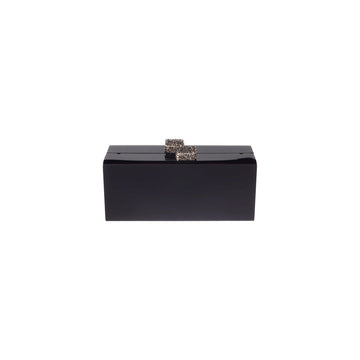 Black Box Clutch with Swarovski Crystal Clasps