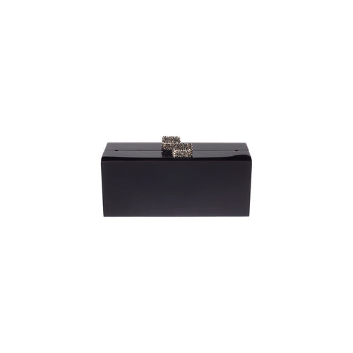 Black Box Clutch with Swarovski Crystal Clasps