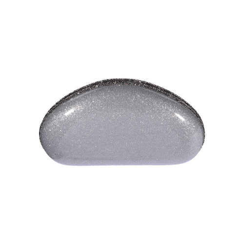Silver Glitter Clutch with Swarovski Embellishments