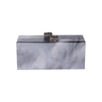 Grey Cloud Box Clutch with Swarovski Crystal Clasps